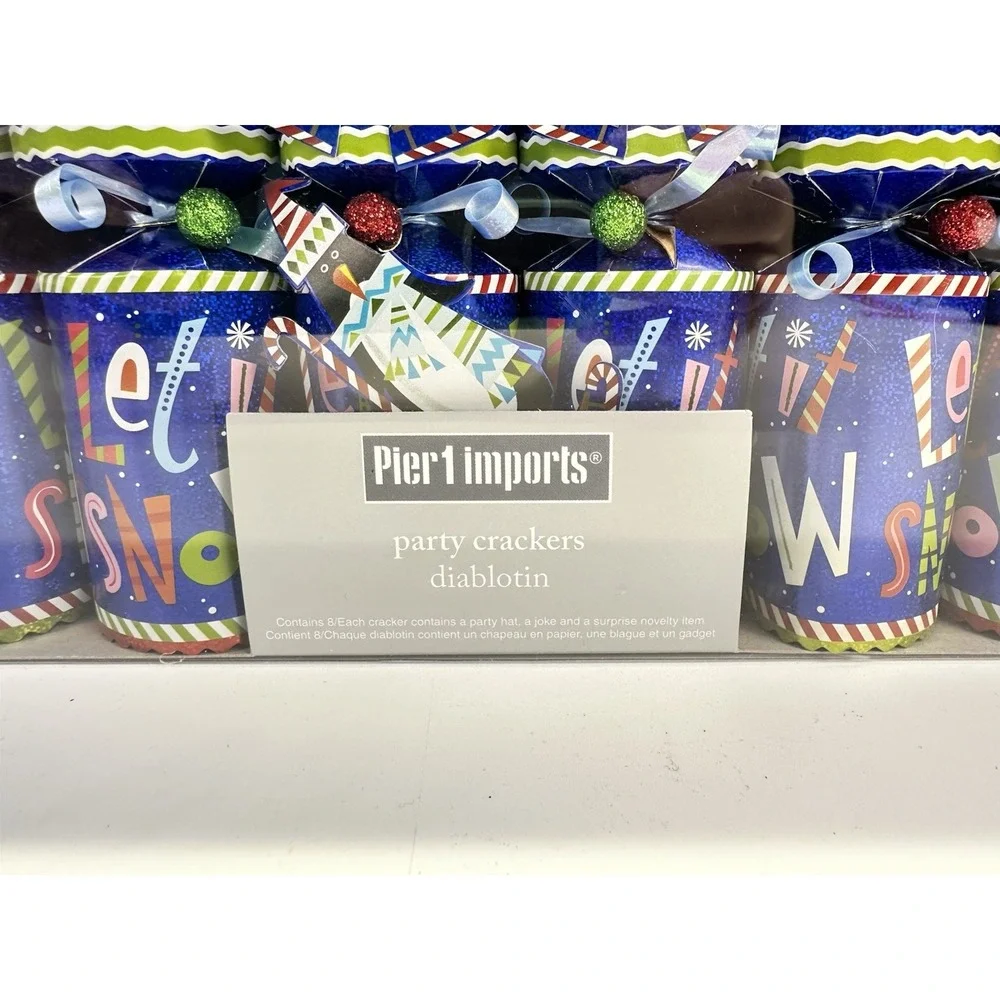 Pier 1 Let It Snow Party Crackers 16 Pc 2 Boxes Penguin Christmas Holiday NOS